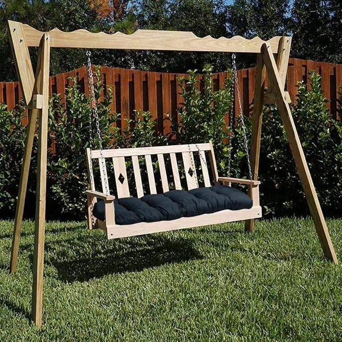 Outdoor Bench Cushion, Waterproof Swing Cushion Bench Seat Cushion, Swing Chair Replacement Seat Pads Cushion Pillow for Lounger Garden Furniture Patio Metal Wooden Bench (Wine Red, 47.24x20in)