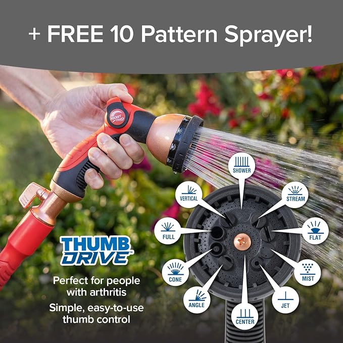 Pocket Hose Ballistic Double UV Edition 75 FT Expandable Garden Hose w/Pocket Pivot Swivel Connector, Anti-Burst Sleeve Reinforced w/Bulletproof Fiber, Lightweight, No-Kink, Compact, AS SEEN ON TV