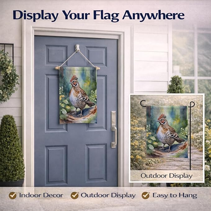 Caroline's Treasures Pennsylvania Ruffed Grouse Garden Flag Mailbox Flag Decorative Yard Flag Banner Outside Patio Artwork Yard Flower Beds, Garden Size, Multicolor