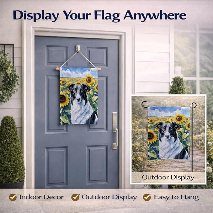 Caroline's Treasures DAC6034GF Borzoi in Sunflowers Garden Flag Mailbox Flag Decorative Yard Flag Banner Outside Patio Artwork Yard Flower Beds, Garden Size, Multicolor