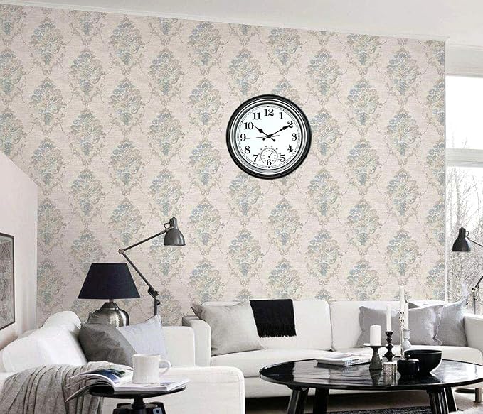 12-Inch Indoor/Outdoor Retro Silent Non-Ticking Waterproof Wall Clock with Thermometer,Battery Operated Quality Quartz Round Clock Wall Decorative for Patio/Home