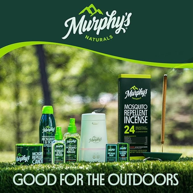 Murphy's Naturals Refillable Mosquito Repellent Candle, Green, 9 oz | Soy & beeswax blend with rosemary, peppermint, citronella & lemongrass oils; 30-hour burn time; refills sold separately
