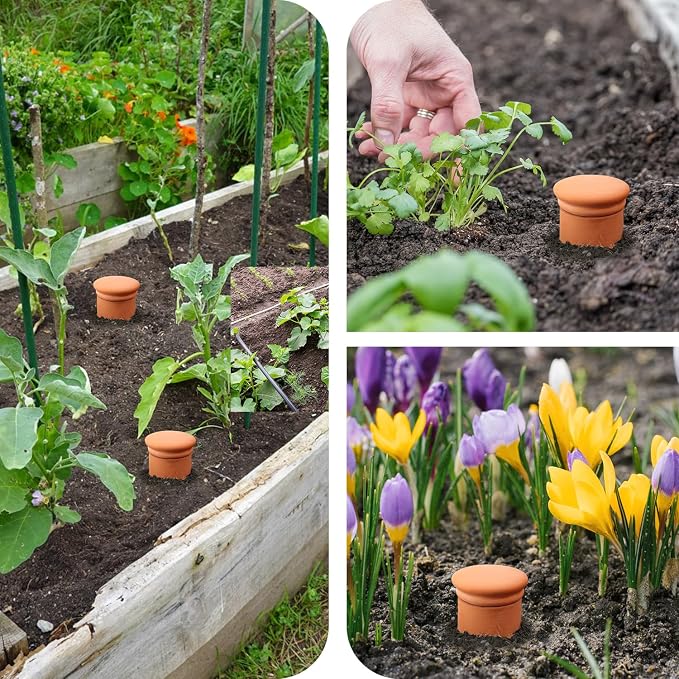 Large 10Ć6Ć6inch Terra Cotta Watering Pots 110oz Terra Cotta Watering Terracotta Watering Spikes Self Watering Planter Watering Pot with Lid for Outdoor & Indoor Plants
