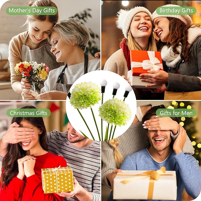 Solar Lights Outdoor Waterproof, 6 Pack Solar Firefly Swaying Lights with Flowers, Flower Light Garden Decor for Outside Yard Patio Thanksgiving Christmas for Women Grandma