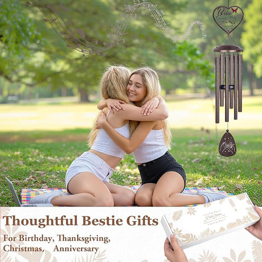 YHmall Friend Gifts for Women, 36 Inch Wind Chimes for Outside, Birthday Friendship Gifts for Women Friend Bestie BFF, Large Windchimes Outdoors for Christmas Birthday Graduation