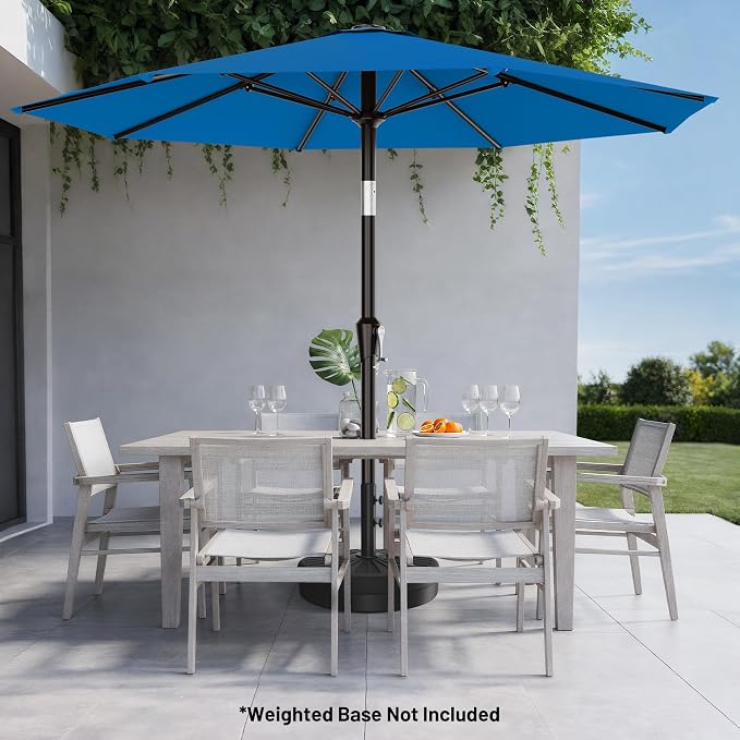 AreShark 10 FT Outdoor Patio Umbrella, Patio Table Umbrella with Push Button Tilt and Crank, Outdoor Patio Umbrellas with 8 Fiberglass Ribs, Patio Umbrellas for Market, Garden, Pool (Royal Blue)