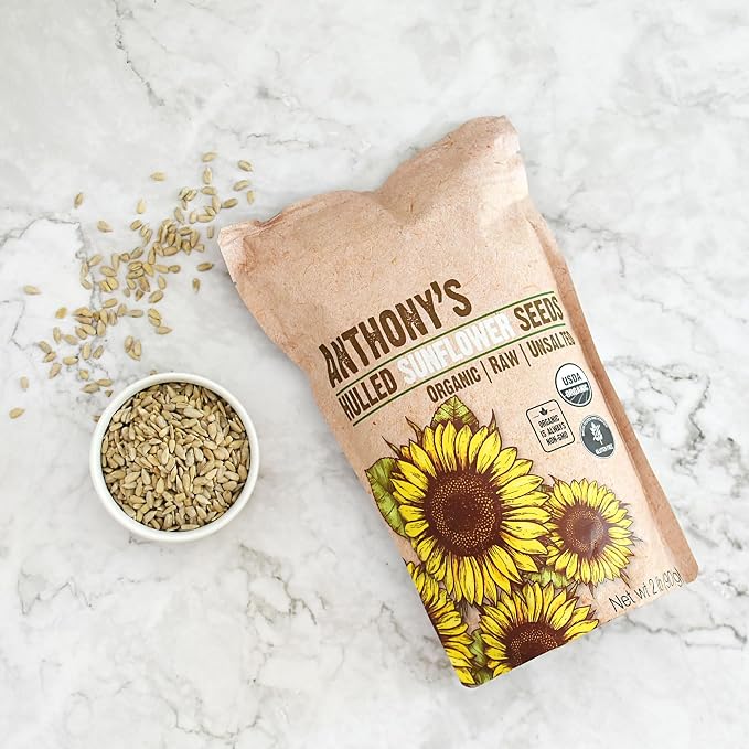 Anthony's Organic Hulled Sunflower Seeds, 2 lb, Raw, Unsalted, Batch Tested and Gluten Free, Keto Friendly (Pack of 2)