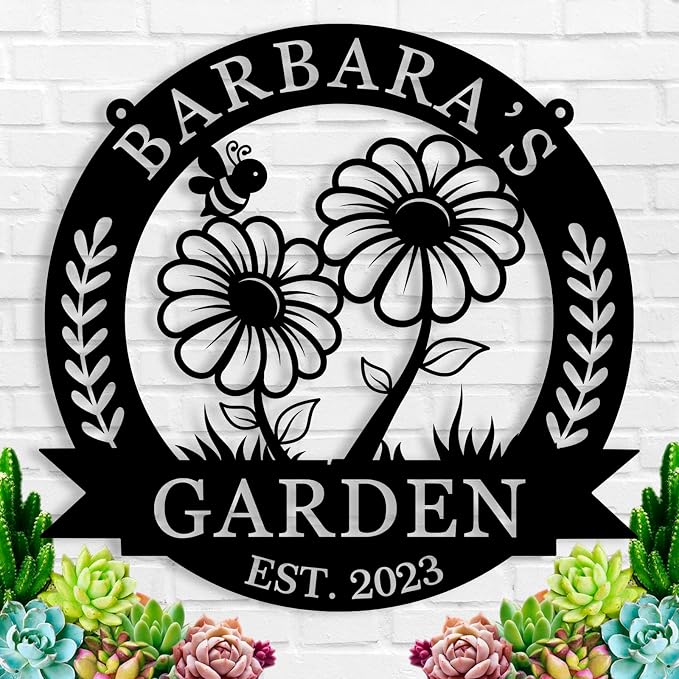 Custom Garden Signs, Garden Flag for Outside, Personalized Flower Garden Name Sign, Veggie Garden Decorative outdoor Welcome Sign, Gift for Gardener, Grandma's GardenMom's Garden,