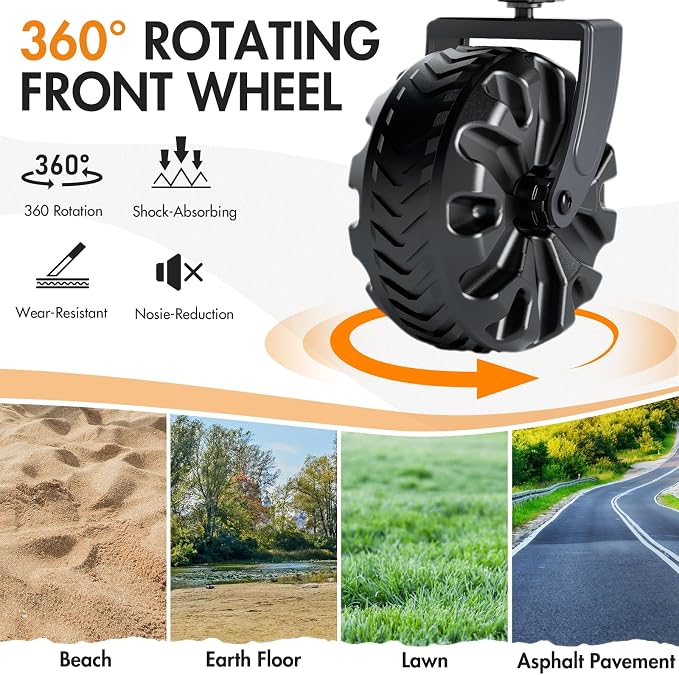 PORTAL Heavy-Duty Folding Wagon Cart, Large Collapsible Utility Wagon with All-Terrain Wheels for Beach, Camping, Garden & Grocery