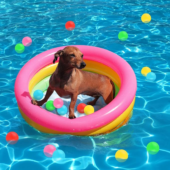 Honoson 35.4 Inch Inflatable Kiddie Pool Baby Pool with 50 Pcs Balls, Inflatable Swimming Pools Blow up for Beach Water Play Backyard Summer Indoor and Outdoor Party Supplies
