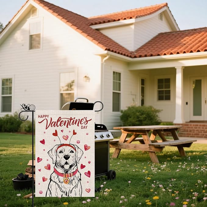 Seasonal Garden Flags Labrador Retriever Dog Flags Double Sided Flags Set of 11 Holiday Farmhouse Indoor Outdoor Yard Lawn Christmas Gifts Decorations 12.5x18 Inch