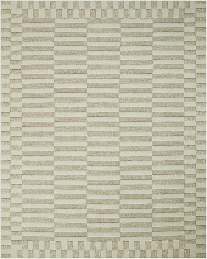 8x10 Washable Area Rugs for Living Room,Bedroom,Dining Room,Nursery- Beige | Ultra Soft,No Creases,Non-Slip,Non-Shedding,Machine Washable,Neutral Boho Low Pile Carpet for Hardwood,Home High-Traffic Area