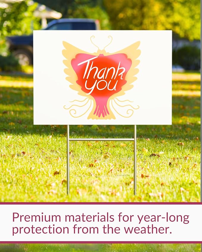 PartyPrints 4 Pack 18 x 12 White Blank Yard Signs with Metal Stakes, Waterproof Corrugated Plastic Signs for Rent, Sale, Party, Birthdays, DIY, Event, Advertising, Garden, Blank Lawn Signs for Outside