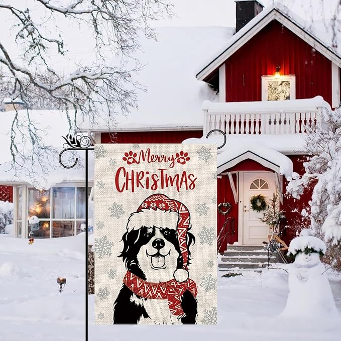 Seasonal Garden Flags Bernese Mountain Double Sided Flags Set of 11 Holiday Farmhouse Indoor Outdoor Yard Lawn Christmas Gifts Decorations 12.5x18 Inch