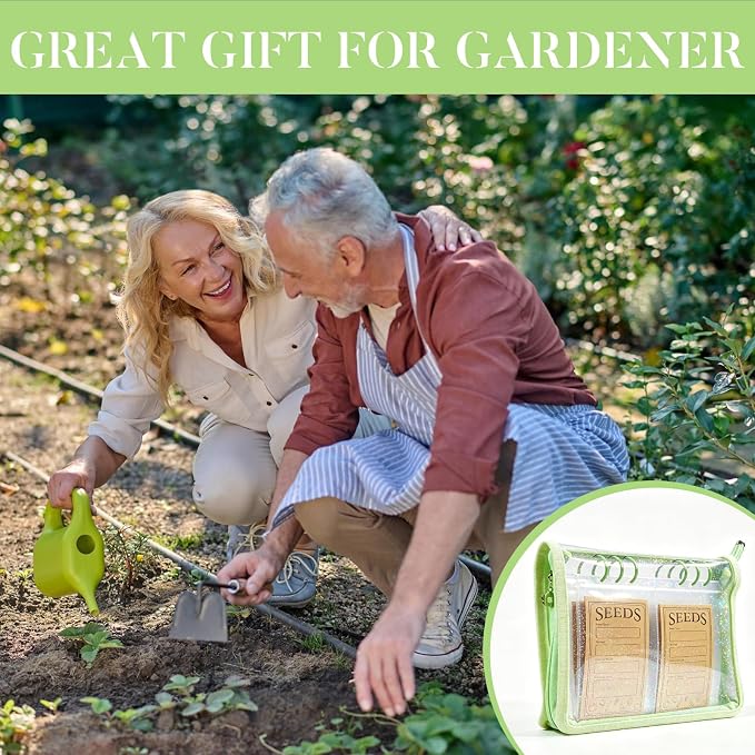 Seed Storage Organizer Binder, Seed Packet Organizer with 160 Pockets(80 Pack Resealable Seed Envelopes),3.9x5.3 Inch Clear Sleeves, Seed Saver for Garden Lover(Green)