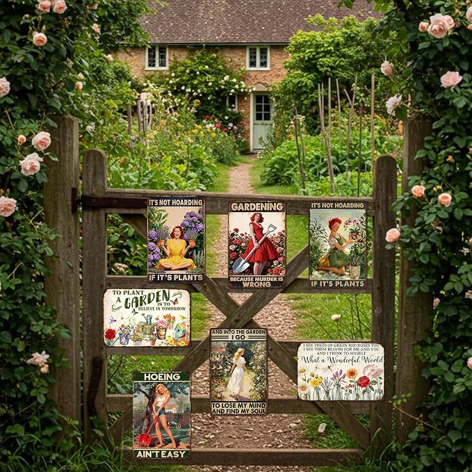 Garden Sign For Outside Gardening Decor Outdoor Metal Tin Signs Vintage Gifts For Gardeners Woman Plant Yard Sign Spring Wall Art To Plant A Garden Is To Believe In Tomorrow Signs 8x12 Inch