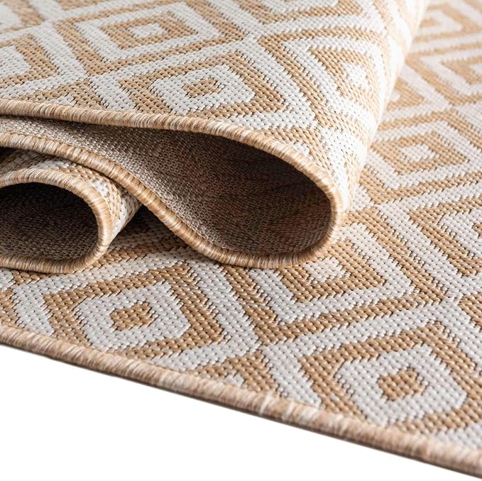 Unique Loom Outdoor Collection Area Rug - Costa Rica (3' 3" x 5' 3" Rectangle, Beige/ Cream)