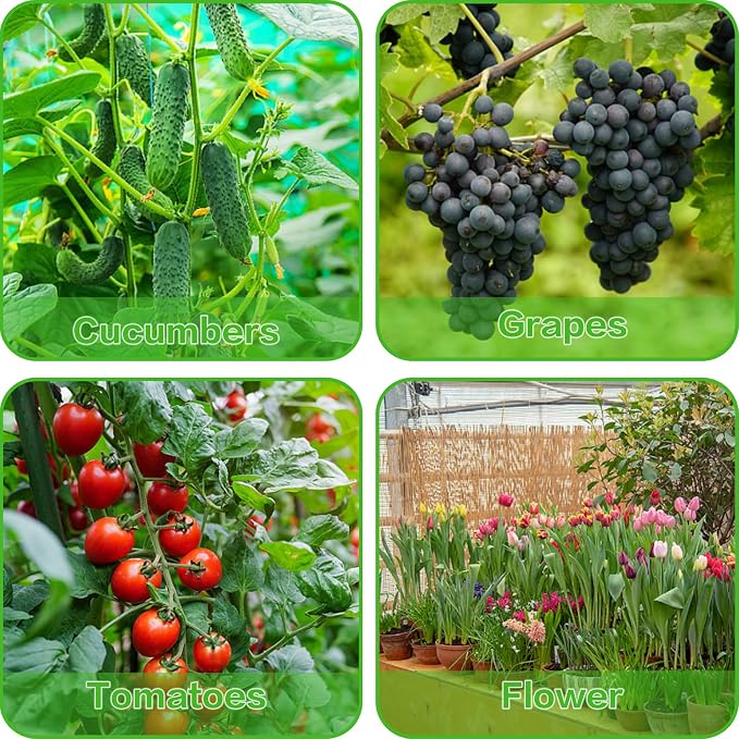 Garden Stakes 36 Inches Sturdy Green Plant Sticks 25 Pack, Metal Tomato Stakes Support, Yard Plant Support Cage for Potted Plants, Tomatoes, Trees, Cucumber, Fences, Beans (36 inch)