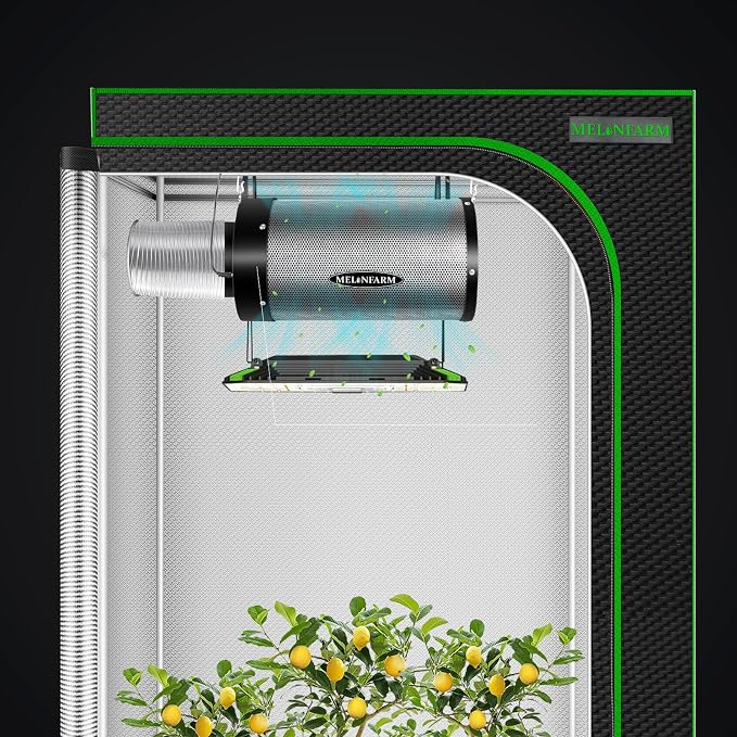 4 inch Air Carbon Filter Smelliness Control with Australia Virgin Charcoal, Built-in 14cm Fan Low Nois and Speed Controller, Smelliness Scrubber for Inline Duct Fan, Grow Tent 4" x 12.6"