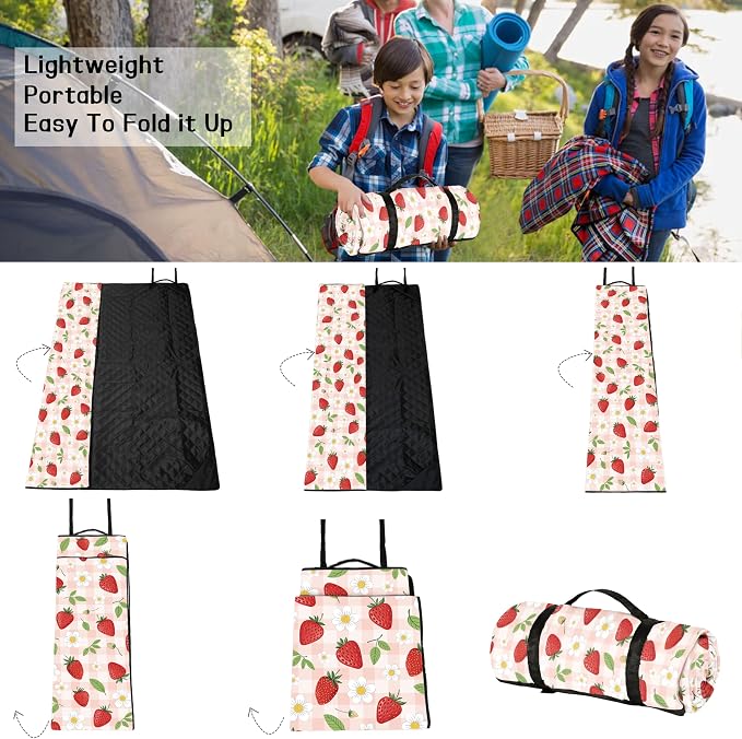 Picnic Blankets Beach Blanket 80" X 80" Extra Large Waterproof Camping Blankets Portable Outdoor Mat 3-Layer Blanket for Beach, Hiking, Park, Music Festival, Grass Lawn,Travel
