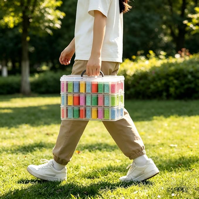 3-Tier Diamond Painting Storage Box,156 Slot Diamond Art Storage,Suitable for Pills, Seed, DIY Diamond Art Storage Containers