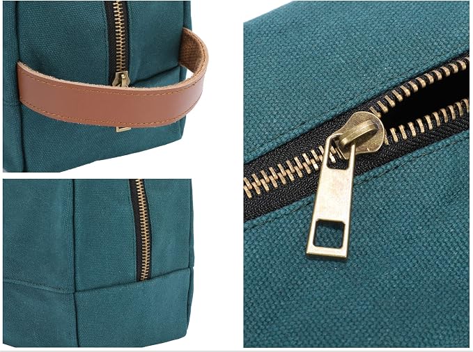 Heavy Duty Waxed Canvas Tool Pouch Tote Bags Portable Portable Gadget Organizer Tool Bag, 9.5"X4.5"X5.5" Dark Green