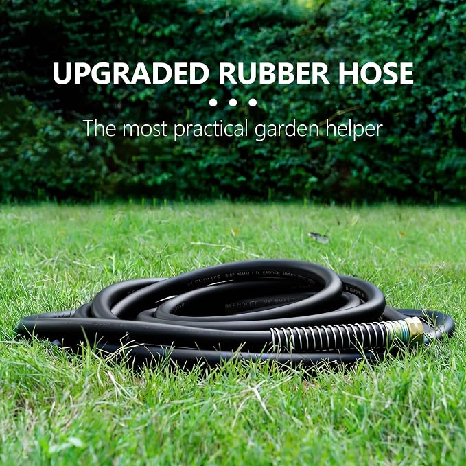 5/8" x 20ft Garden Hose, -40℉ To 190℉ Hot/Cold, Heavy Duty,Flexible, 300psi Working, 1000psi Burst, 3/4" Brass Fittings with Hose Protector Coil Spring for Outdoor,Yard, Farm