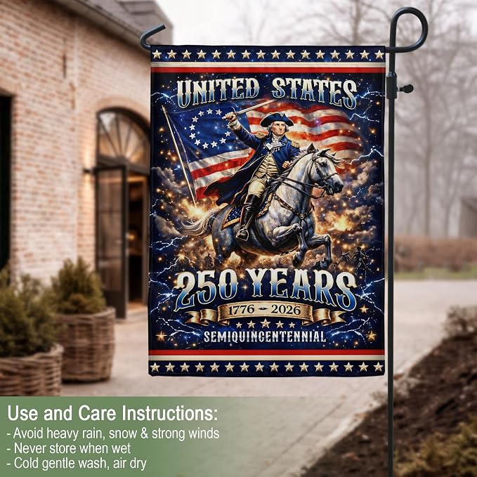 250 Anniversary Usa Flag, 1776-2026 Commemorative, 250th Anniversary Patriotic Design, Garden Flags For Outside, Doubleided Outdoor Yard Decoration For Independence Day 3 (12x18 Inch)