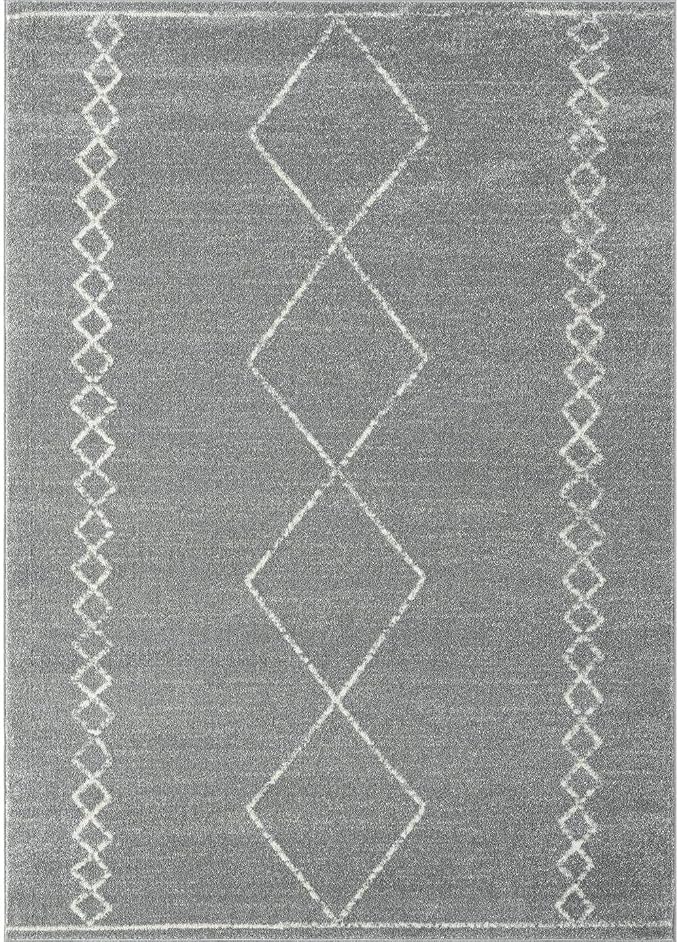 LUXE WEAVERS Daphnes Grey 5x7 Boho Moroccan Geometric Area Rug 2735