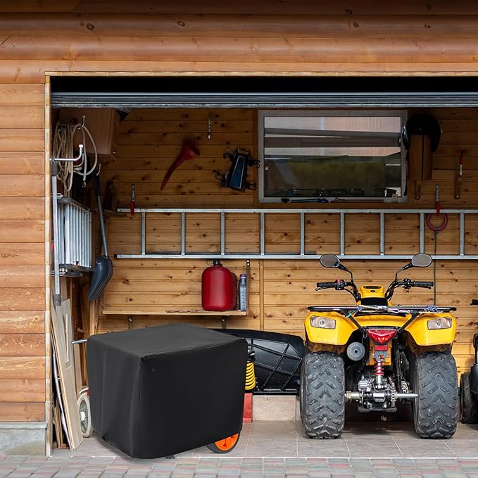 Waterproof Generator Covers for Outside (24"L x 18"W x 20"H), Heavy Duty 900D Polyester Fabric Portable Generator Covers Fits for iGen4500,Honda EU3000iS, Wen 3800,Predator 3500 4375 Generator, Black