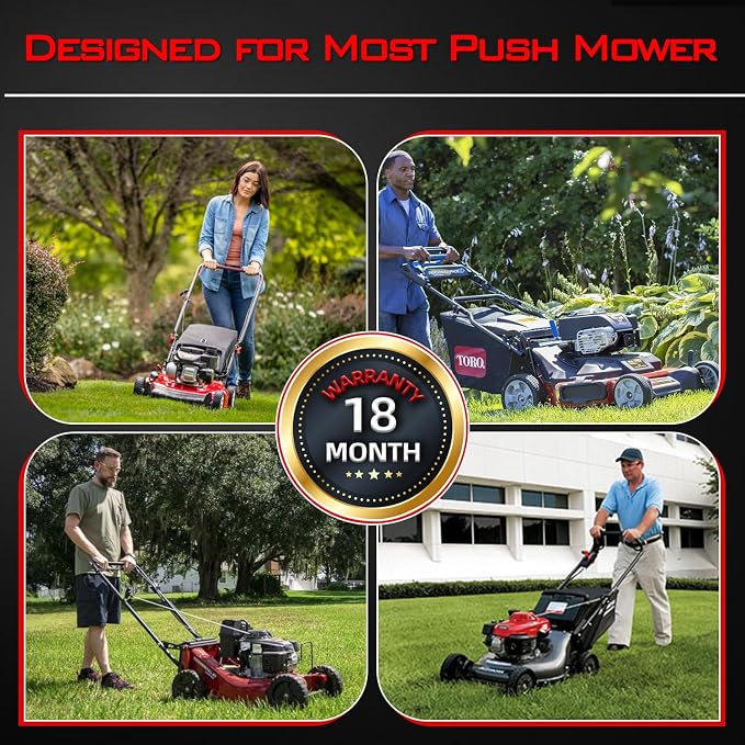 Lawn Mower Cover, Heavy Duty 600D Oxford, Waterproof Outdoor, Weather Resistant, Rip-Proof, Anti-UV, Raing-proof, Sun Block, Heatresistant with 1 Windproof Strap, 1 Storage Bag (Push)