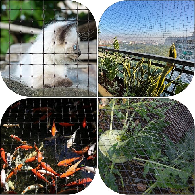 NONMON Bird Netting Deer Fence Netting 5 x 100FT Heavy Duty Garden Netting | for Chicken Coop, Protect Fruit Trees, Plants and Vegetables Against Birds, Deer, Squirrels and Other Animals, Black