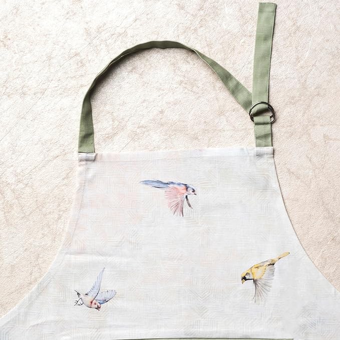 Maison d' Hermine Aprons for women with Pocket 100% Cotton (27.50"x31.50") | Adjustable Neck Strap & long ties Apron Men Chef Wedding Cooking Gardening Server Maid