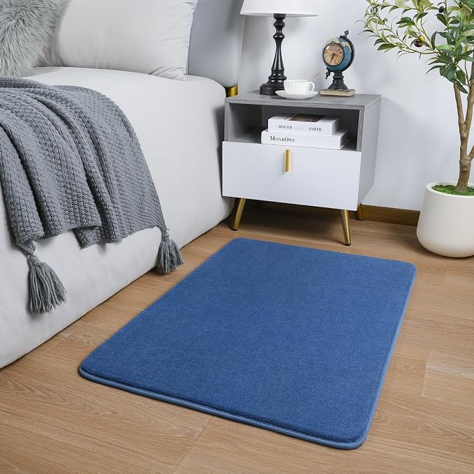 Amearea Modern Washable Runner Rugs, 2x3 Feet Blue Bedroom Runner Rug | Small Area Rugs for Bedroom Living Room, Non Slip Memory Foam Rug for Entrance Entryway Kids Boys Girls Room Laundry Room