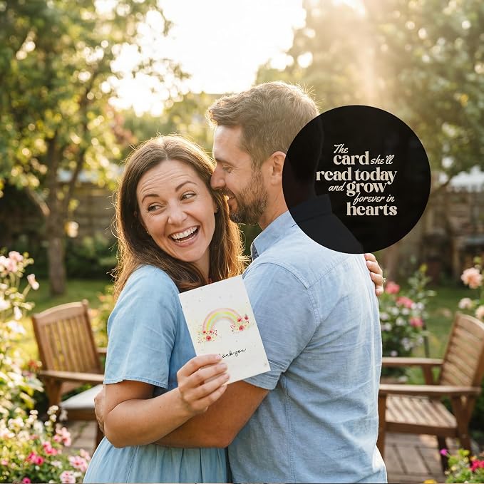 Thank You Cards – 5 Sets of Gift Cards with White Envelope Each, Embedded with Wildflower Seeds, Plantable and Writable Greeting Cards for Weddings, Baby Showers, Teachers, Friends, Business, and Everyday Gratitude