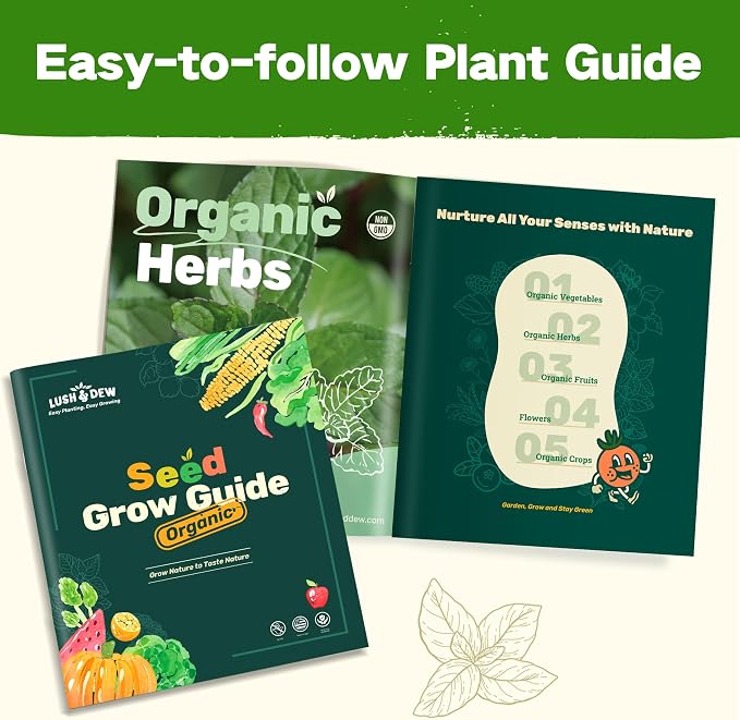 Lush&Dew Companion Plants Heirloom Seed Bank, Gardening Gifts for Women Men | 32 Varieties 30,000+ Non-GMO Vegetable Seeds for Planting in Raised Garden Bed Greenhouse, Survival Seed Kit for Food Supply