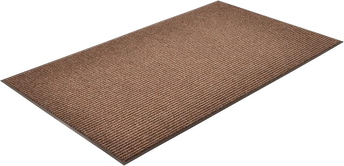Notrax 109 Industrial Door Mat, 4' x 8' Large Entrance Mat, Heavy Duty Commercial Rugs for Entryway, Welcome Lobbies, Garage, and Mudroom, Made in the USA, Brown, Brush Step 109S0048BR