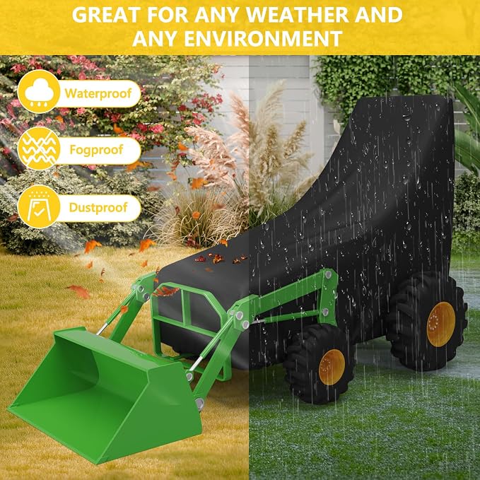 AKEfit Tractor Cover,420D Heavy Duty Waterproof, Dustproof, UV Protection Universal Tractor Covers for Kubota, John Deere,Bobcat & Compact Utility Tractors