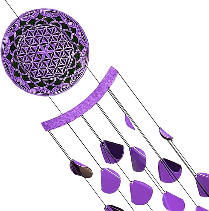 VP Home 42-inch Shimmering Mandala Wind Chimes for Outside Unique Mandala Shimmering Windchimes Outdoor Decoration Garden Decoration, Mandala Wind Chime Gift for Women, Mom, Grandma, Unisex