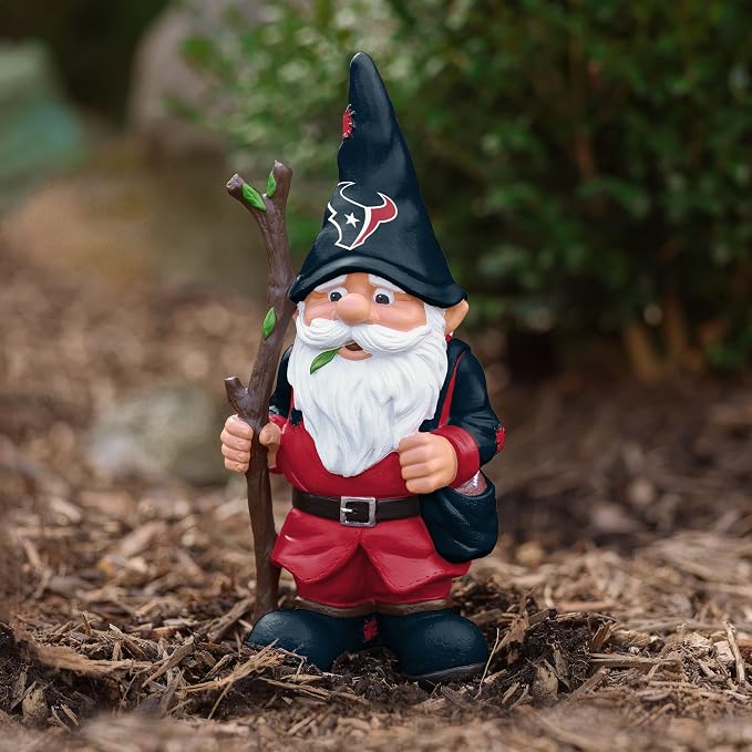 FOCO NFL Team Logo Holding Stick Garden Statue Outdoor Gnome