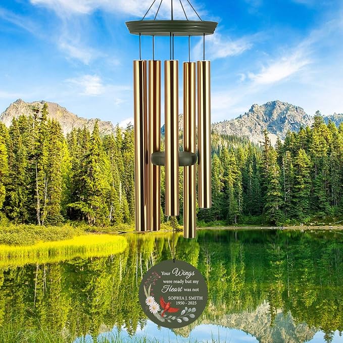 ASTARIN Personalized Large Deep Tone Cardinal Wind Chimes, Customized Memorial Gifts for Loss of Lover/Sister/Friend, Sympathy Gift Wind Chime for Condolences Remembrance(Produced in Texas)