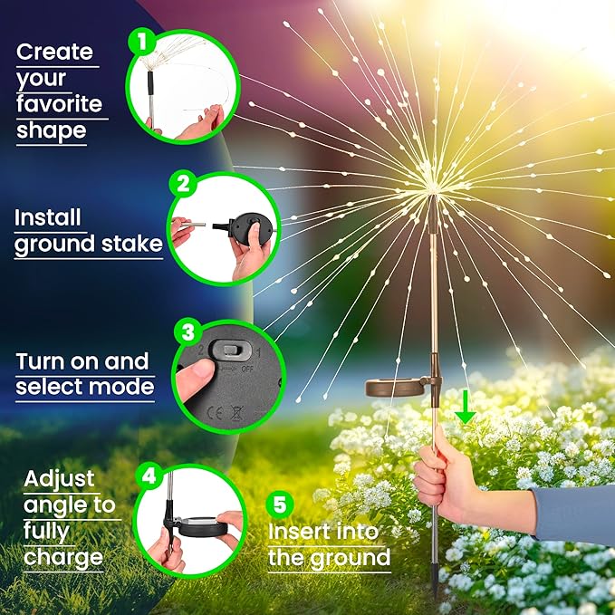 GIGALUMI Garden Outdoor Decor Lights 120LED 4Pack, Solar Garden Lights for Yard Outside Fairy Decorative,Solar Powered for Yard Pathway Flowerbed Planter Balcony Patio Decor(Green)