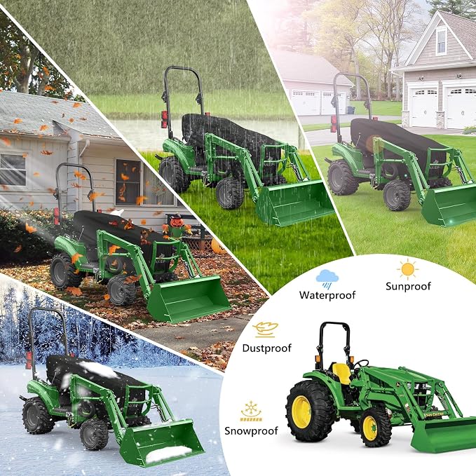 AKEfit Tractor Cover,Tractor Covers Waterproof Heavy Duty,420D Oxford Waterproof, Dustproof, UV Protection Universal Cover, 79 βL x 26 βW x 23 βH. W x 23β H
