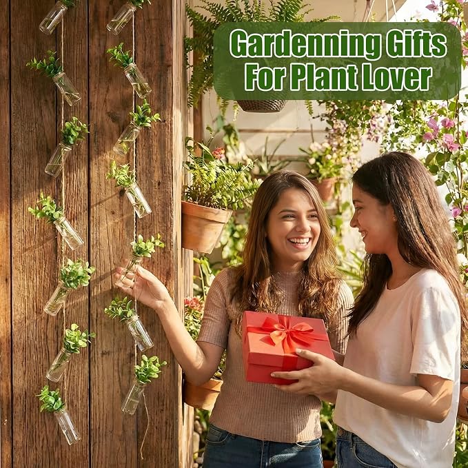 40 Pcs Hanging Plant Propagation Jars Mini Glass Hanging Planters Glass Hydroponic Plant Cutting Bottles with Rope Window Wall Planter for Indoor Plants Home Decor