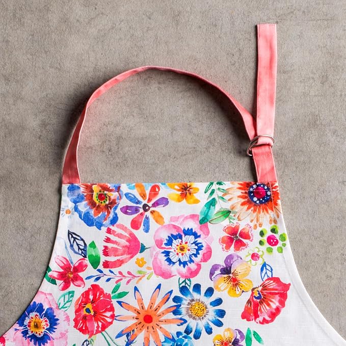 Maison d' Hermine Aprons for women with Pocket 100% Cotton (27.50"x31.50") | Adjustable Neck Strap & long ties Apron Men Chef Wedding Cooking Gardening Server Maid