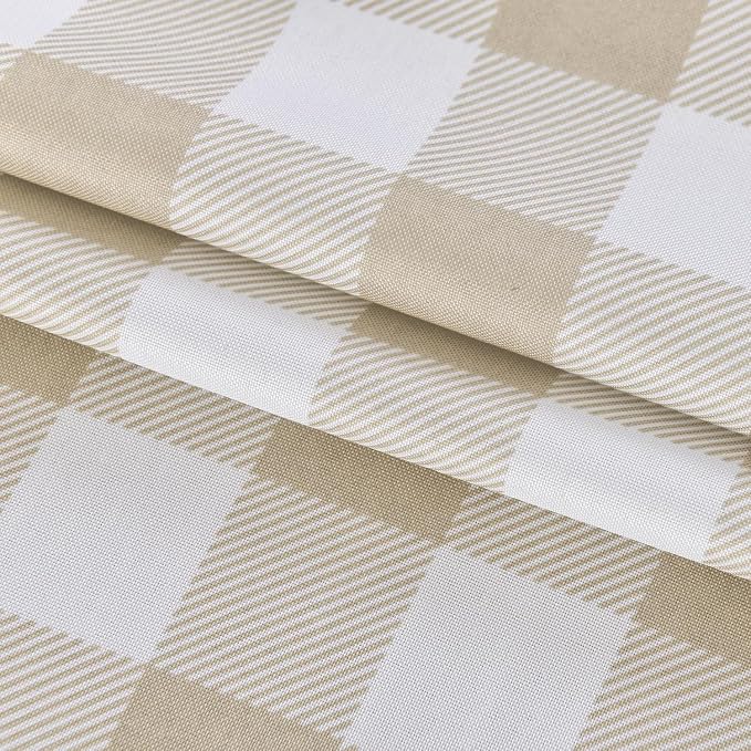 Waterproof Plaid Tablecloth Fabric - Square 25x25 Inch Classic Gingham Checker Buffalo Table Cover for BBQs, Parties