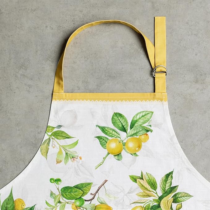 Maison d' Hermine Aprons for women with Pocket 100% Cotton (27.50"x31.50") | Adjustable Neck Strap & long ties Apron Men Chef Wedding Cooking Gardening Server Maid