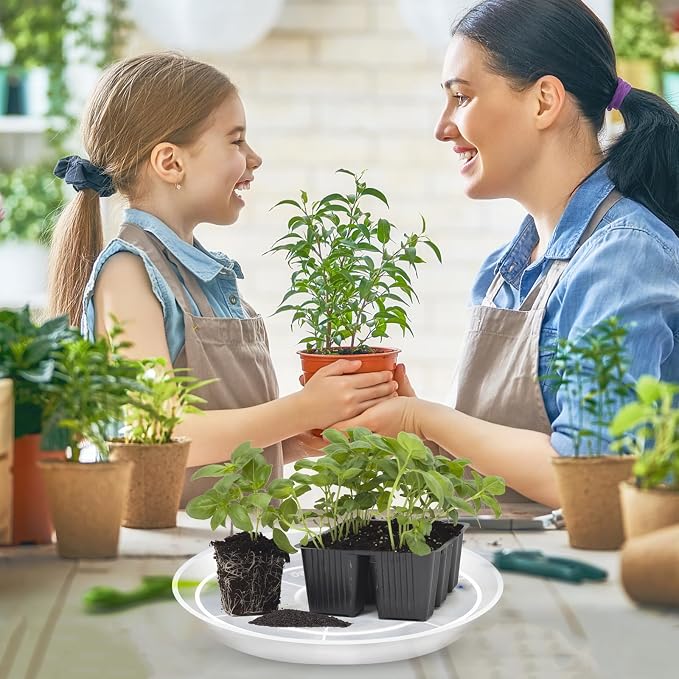 OUPSAUI 3 4 6 8 10 12 14 16 Inch Plant Saucer Pot Tray, 6 Pack Clear Plant Saucers for Indoors and Outdoors, Large Plastic Dish Suacer Water Drip Tray for Potted Plants Flowers (8 Inches)