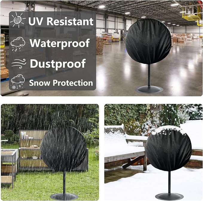 Bitubi Wall Mount Fan Cover,Waterproof Outdoor Fan Covers,Compatible for 18-20 Inch Industrial Fan and Pedestal Fan,Heavy Duty 600D oxford Dustproof Fan Cover,Black