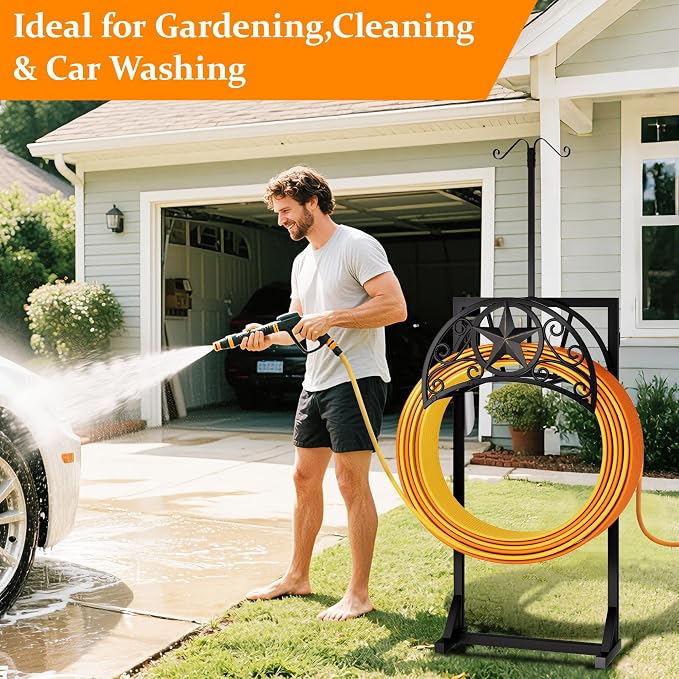 Freestanding Garden Hose Holder, Detachable Outdoor Hose Storage